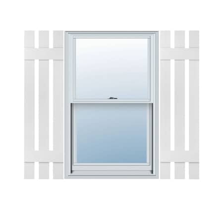 Ekena Millwork 12-in. W x 51-in. H Mid-America Vinyl, Standard Size Three Board Spaced Shutters, 117, Bright White, PR 00031251117